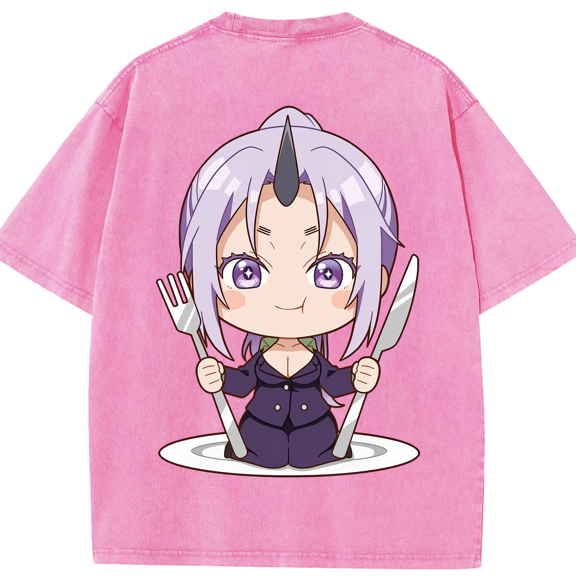 （画像用） 転スラ Regarding Reincarnated to Slime 綿100% ヴィンテージ風 半袖Tシャツ（背面プリント）
